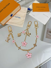 Louis Vuitton LV keychain Murakami Takashi collaboration cherry blossom-3539  